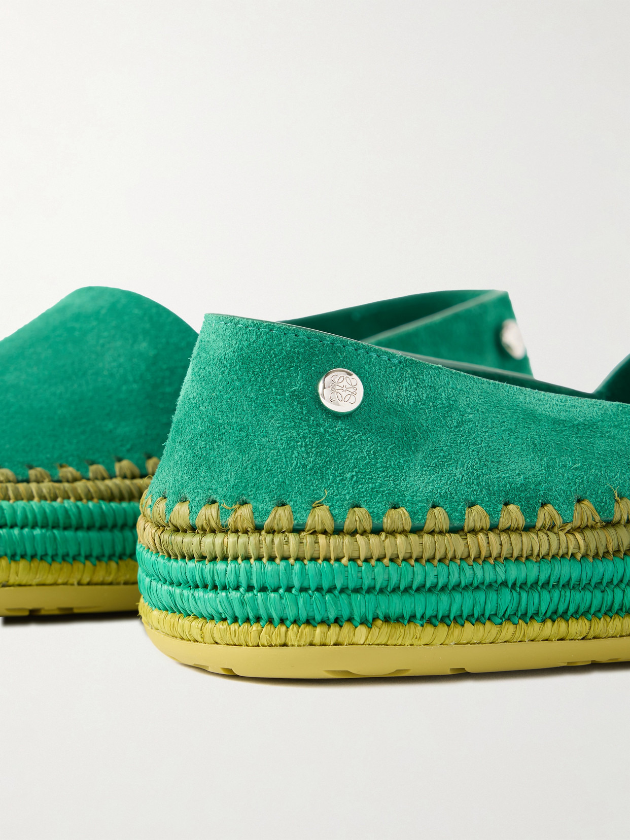 + Paula's Ibiza Rio Raffia-trimmed Suede Espadrilles - 4