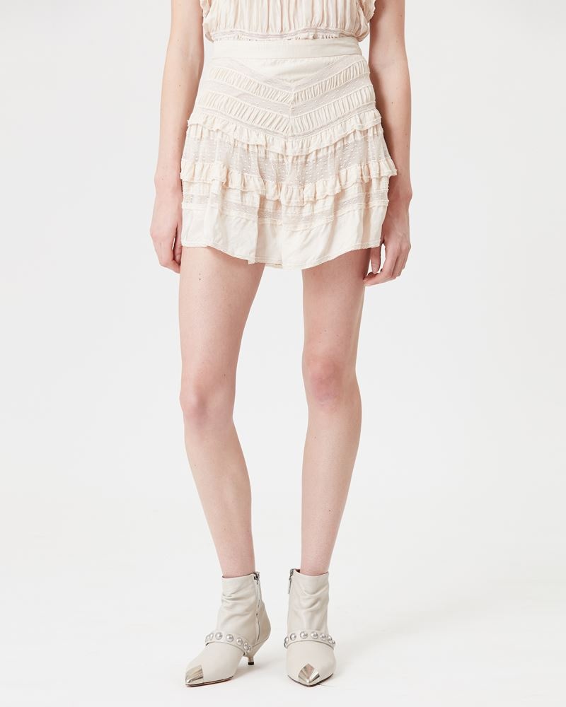 CONSTANCE RUFFLED MINISKIRT IN SILK AND LACE - 4