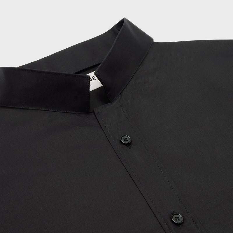 loose shirt with inverted collar in cotton poplin 3