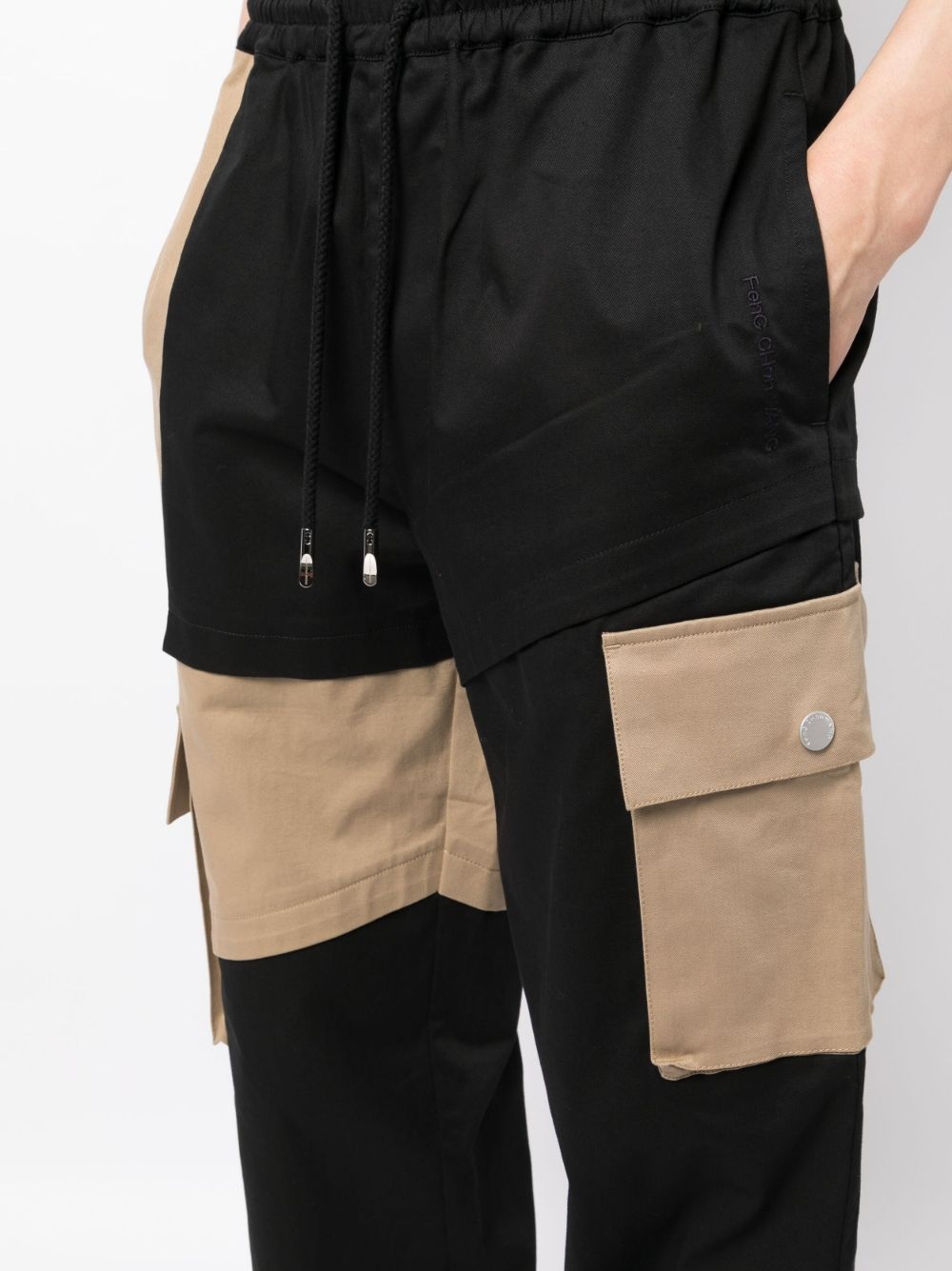 colour-block panelled drawstring trousers - 5
