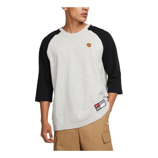 Nike SB Colorblock Round Neck Pullover Three-Quarter Sleeve T-Shirt Unisex Gray DV1726-050 - 1