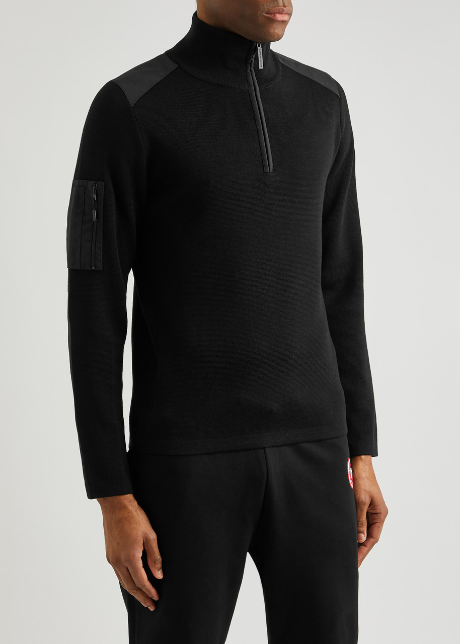 Stormont panelled half-zip wool sweatshirt - 2