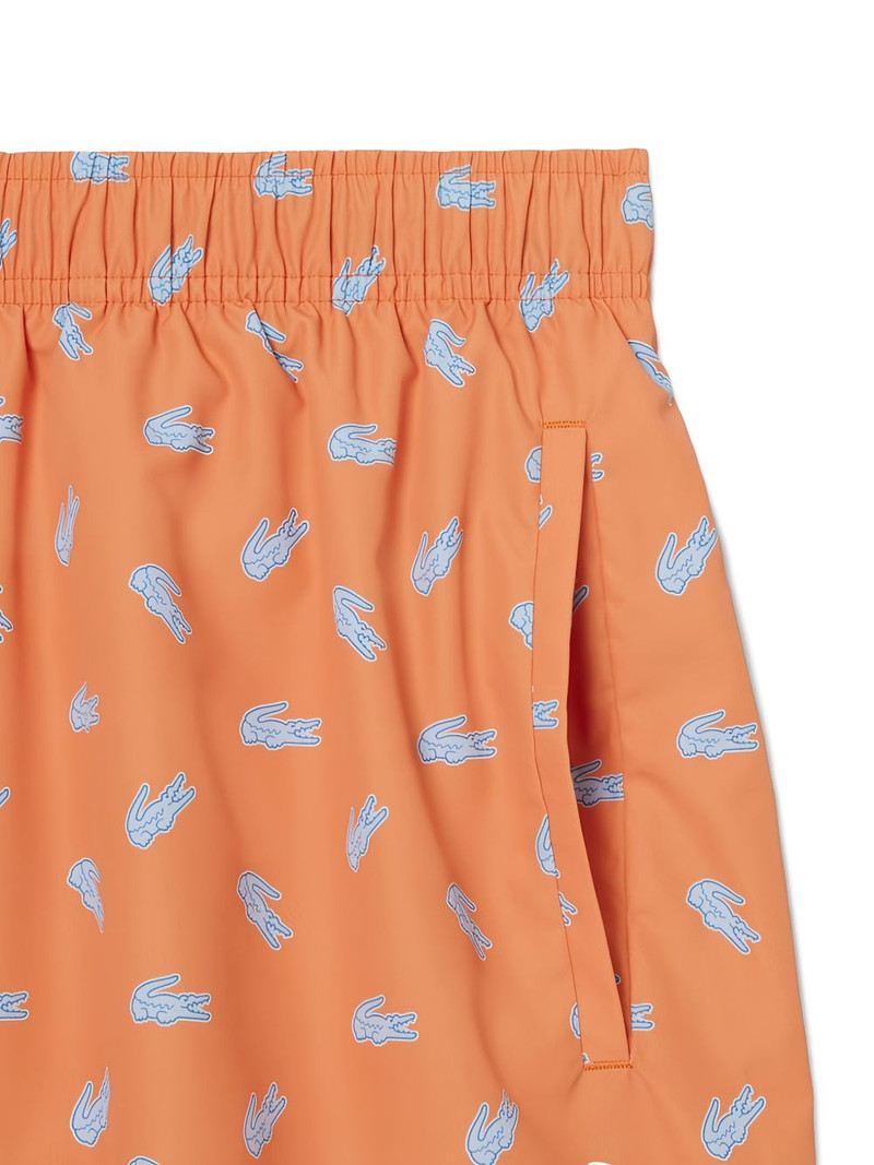 LACOSTE Crocodile-print swim shorts outlook