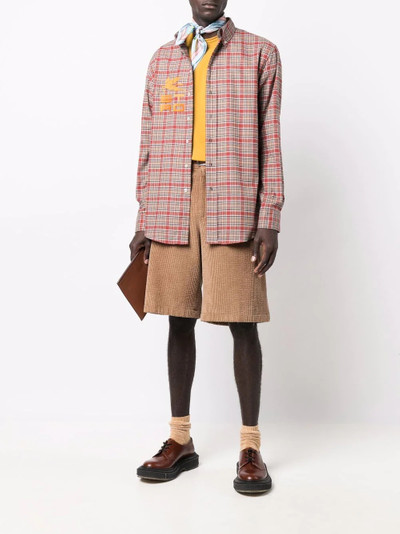 Etro plaid-check logo-print shirt outlook