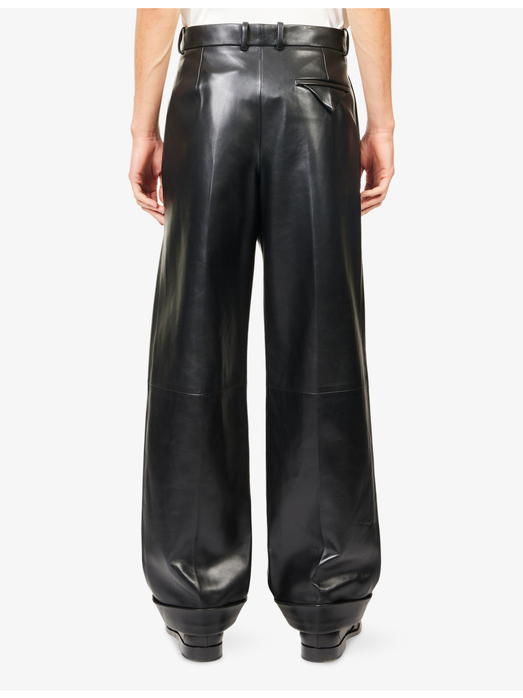 Regular-Fit Straight-Leg Leather Trousers - 4
