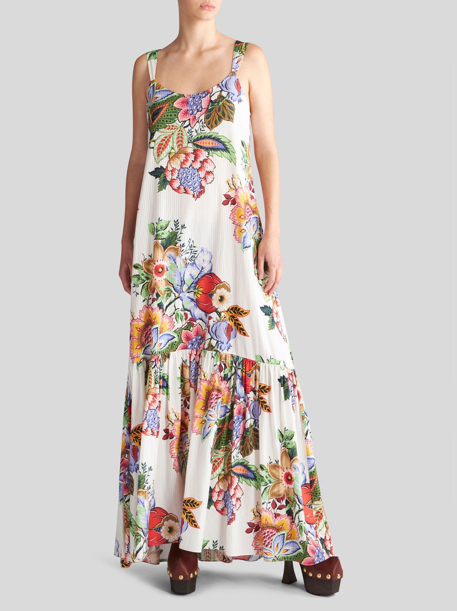 PRINTED COTTON AND SILK DRESS - 4