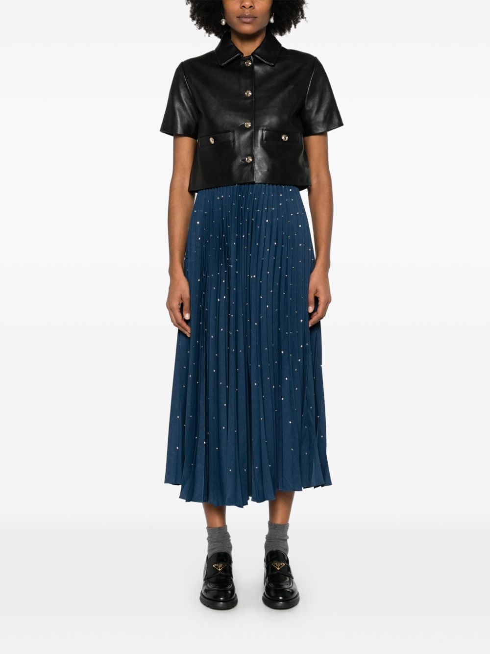 crystal-embellished midi skirt - 2