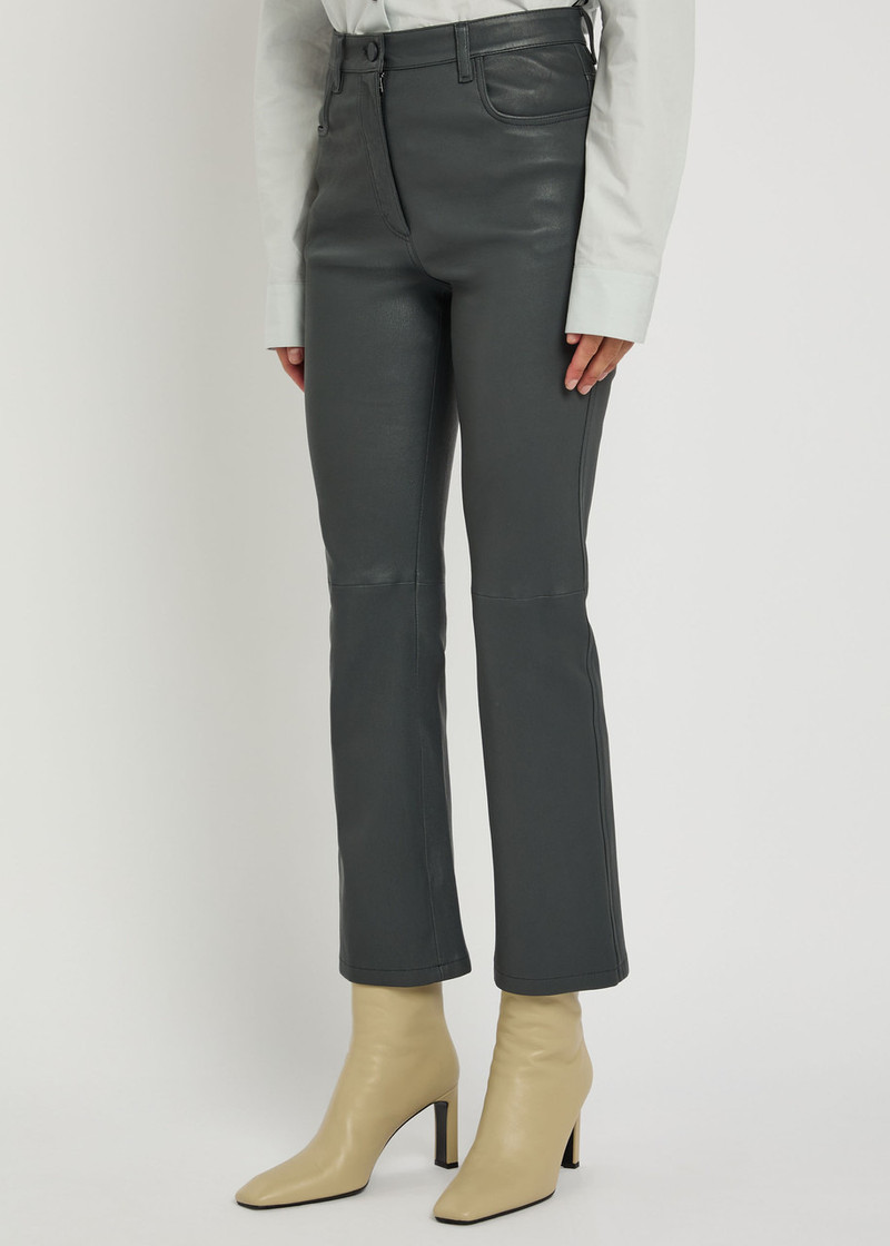 JOSEPH Joseph Duke Flared-leg Leather Trousers outlook