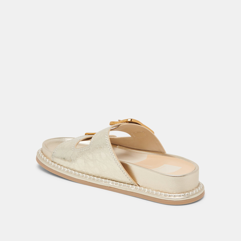 SEVANA SANDALS LIGHT GOLD DISTRESSED LEATHER 7