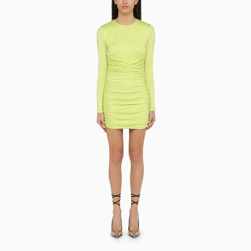 Short lime dress with draping - 1