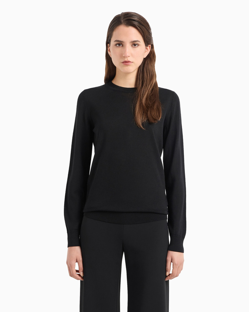 EMPORIO ARMANI Crew-neck jumper in pure virgin wool outlook