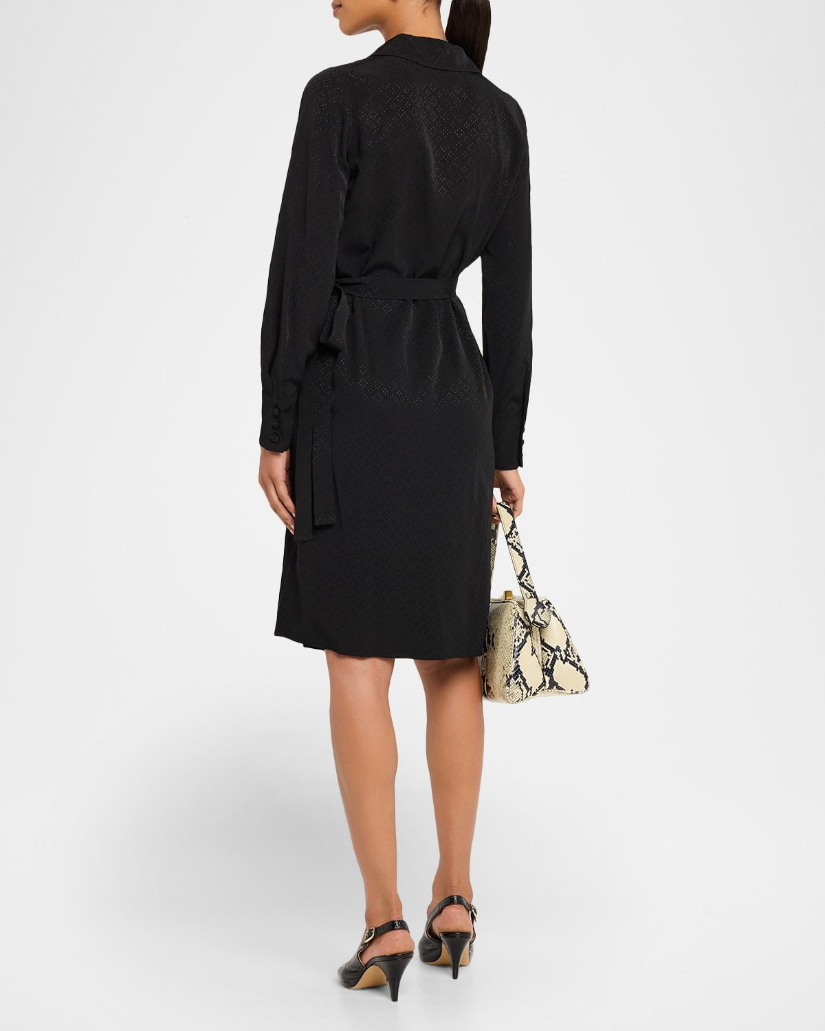 Diamond Jacquard Wrap Shirtdress - 3