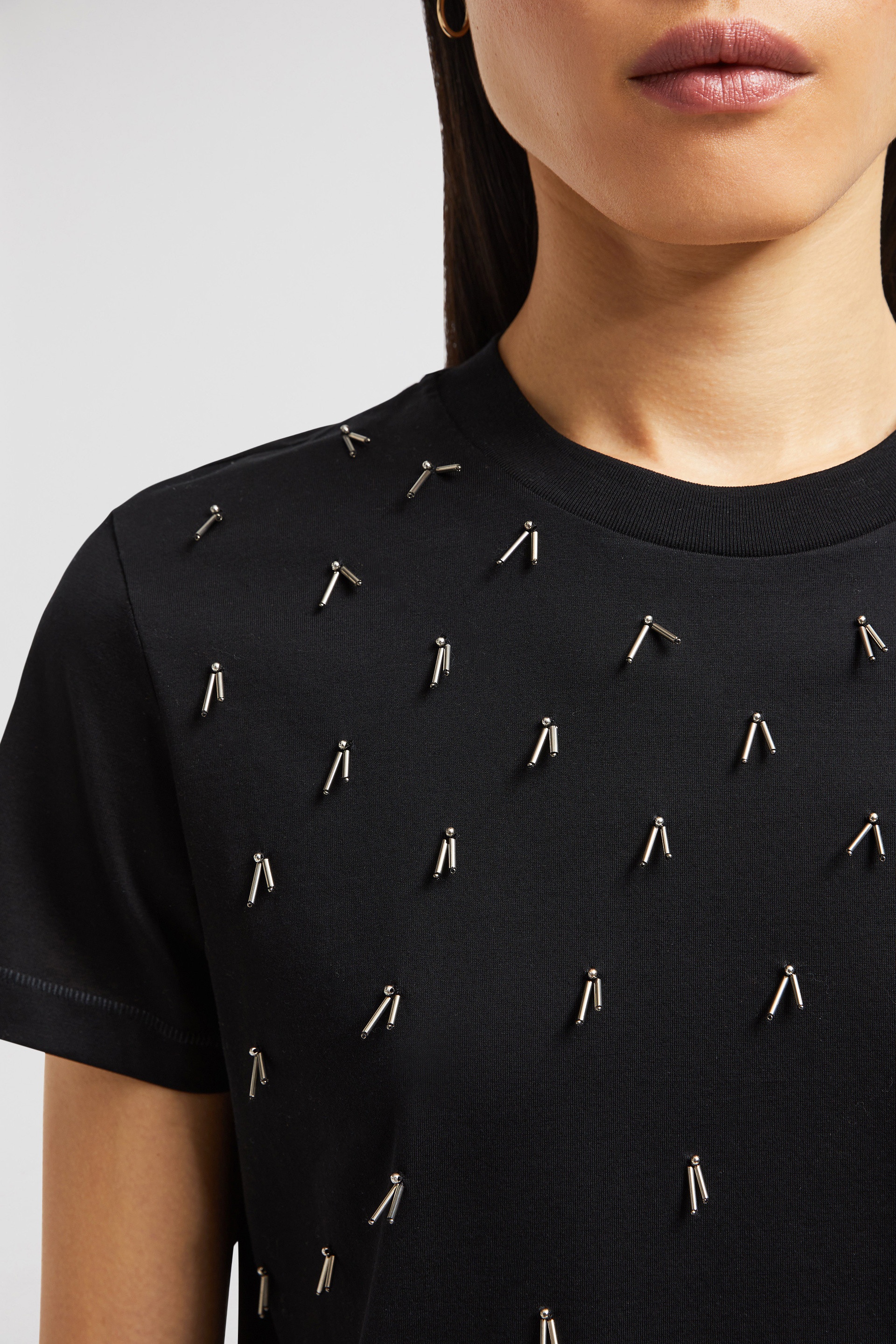 Beaded Cotton T-Shirt - 6