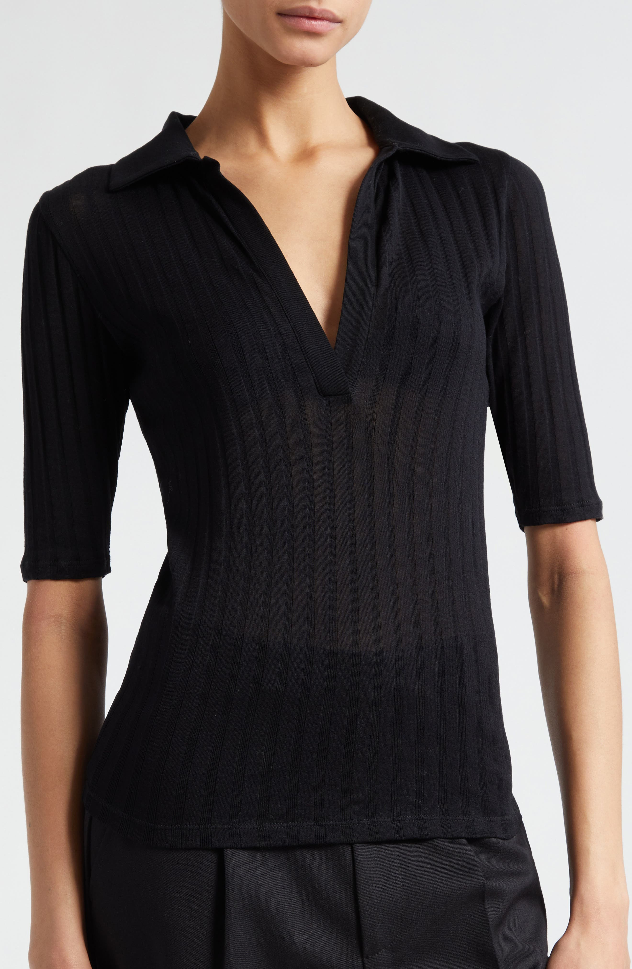 Rib Cotton Polo - 4