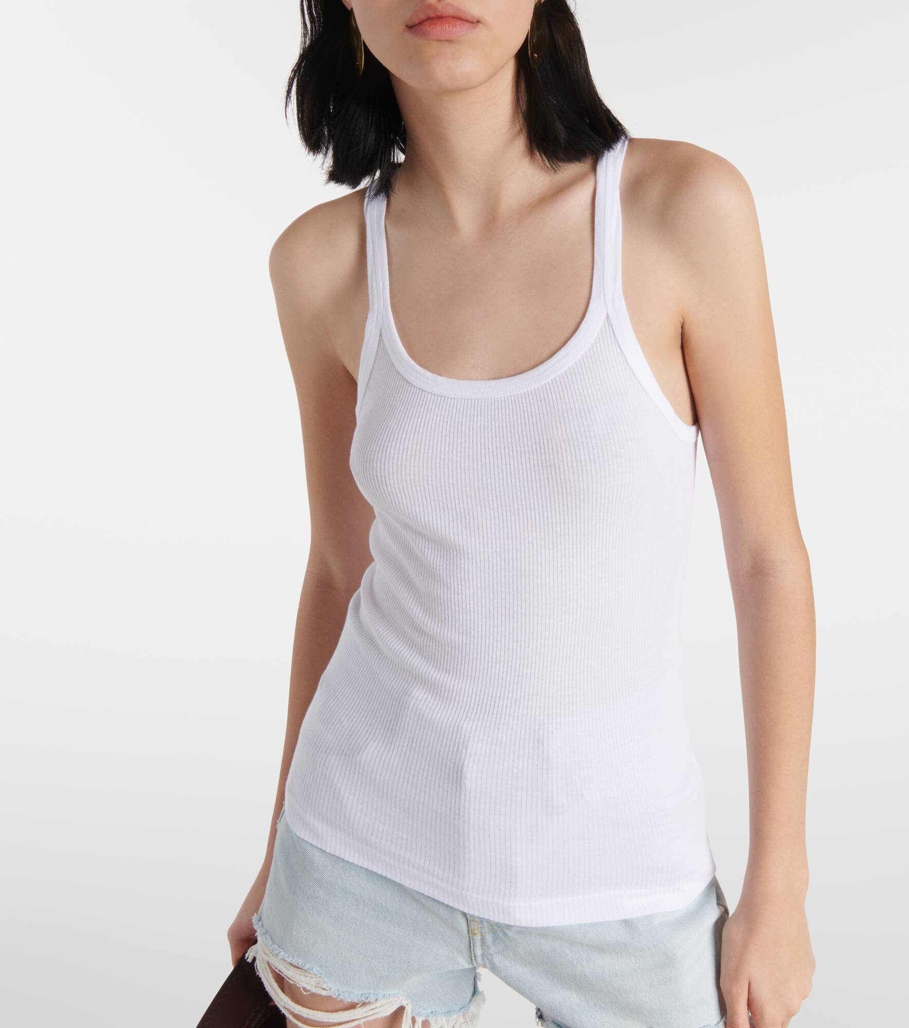 Ribbed-knit cotton jersey tank top - 5