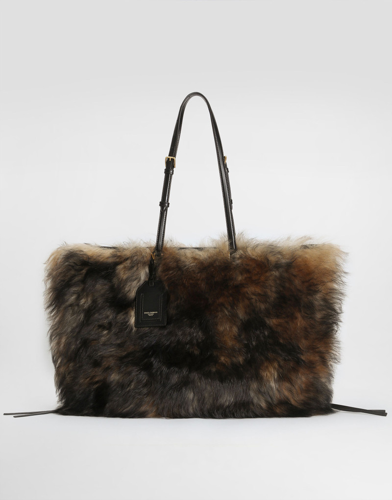 Dolce & Gabbana Atene shopping bag with fur outlook