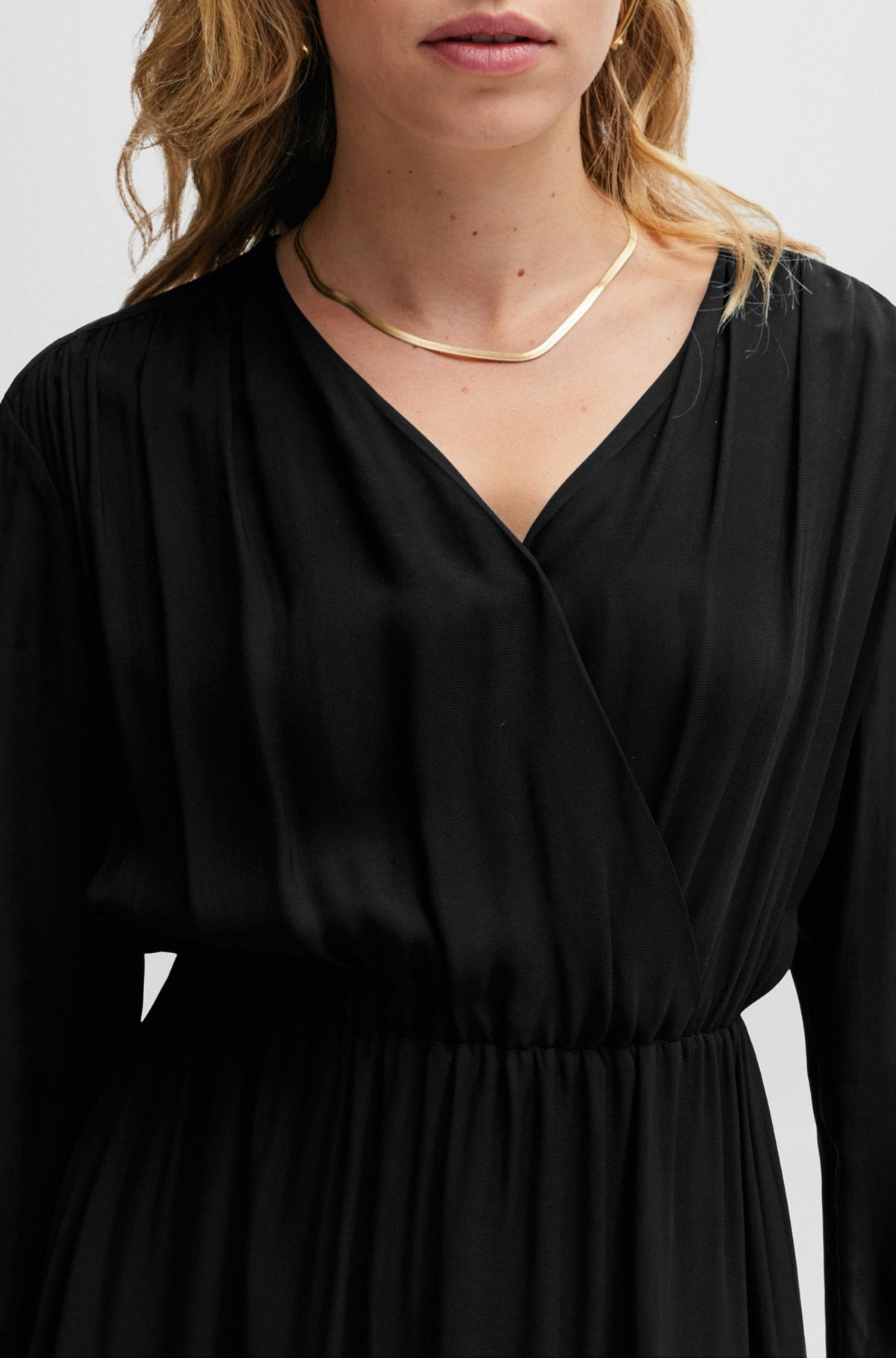 REGULAR-FIT DRESS WITH WRAP FRONT AND BUTTON CUFFS - 5