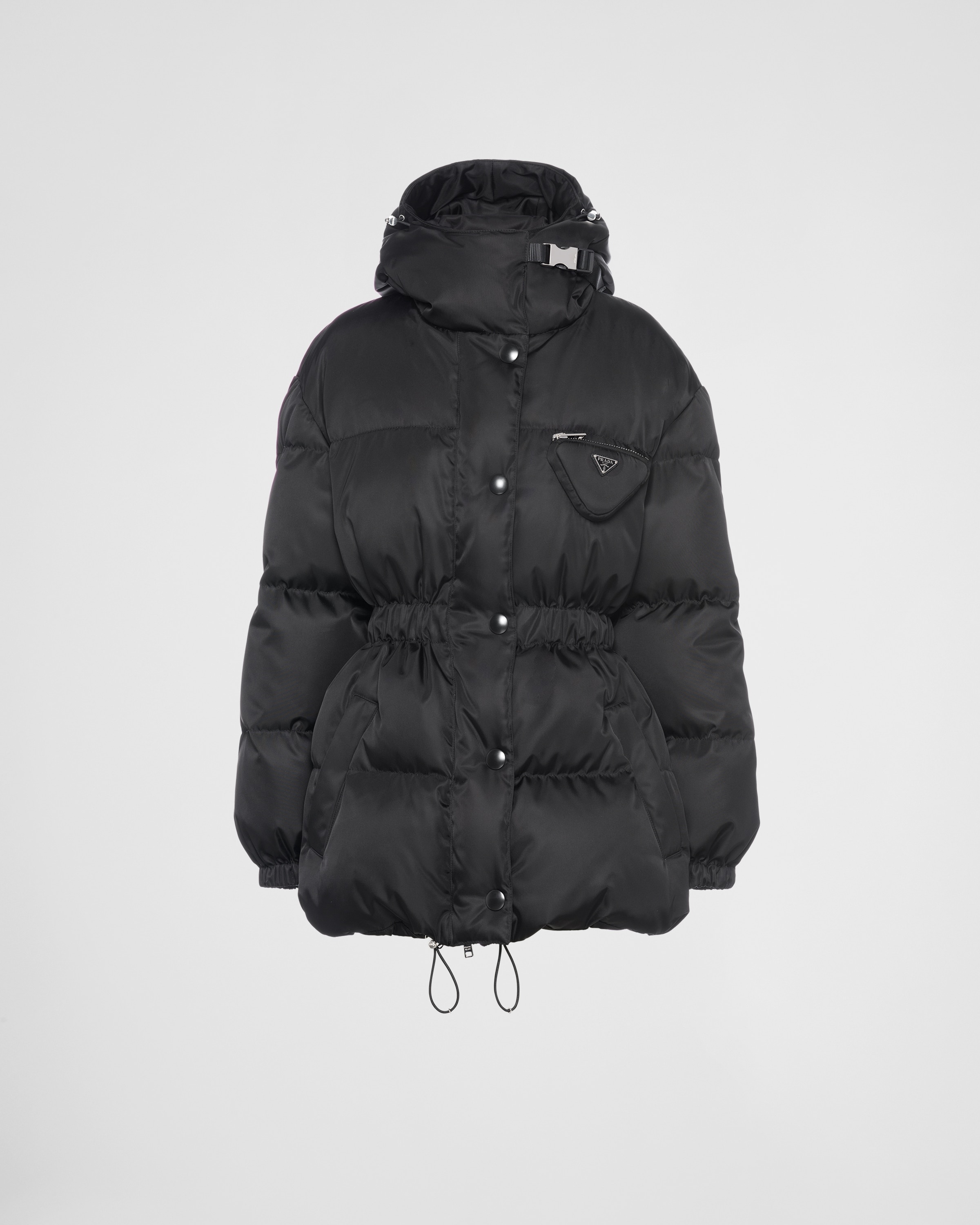 Hooded Re-Nylon down jacket