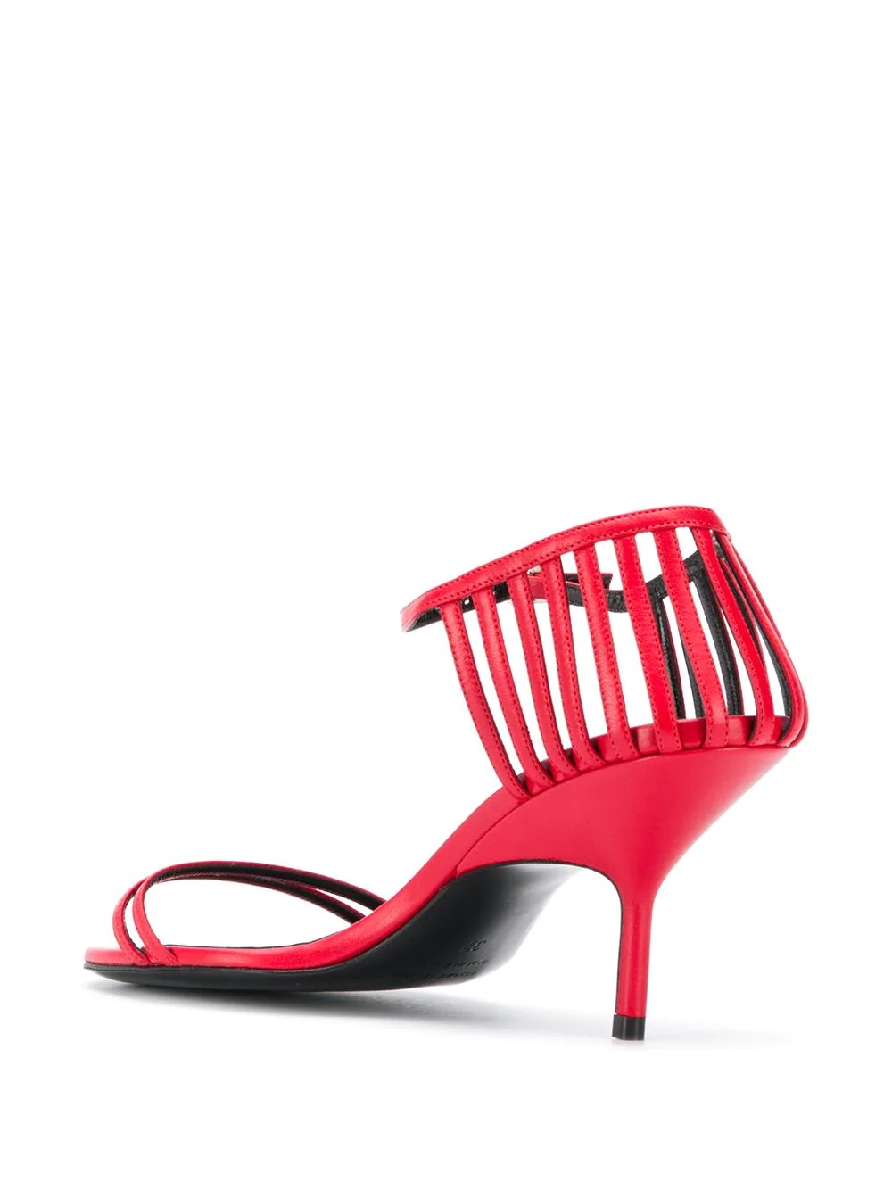 leather Cage stiletto sandals - 3