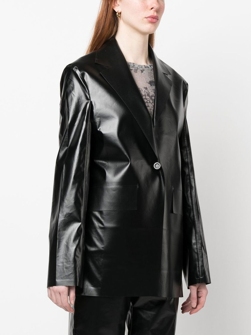 high-shine single-breasted blazer 3