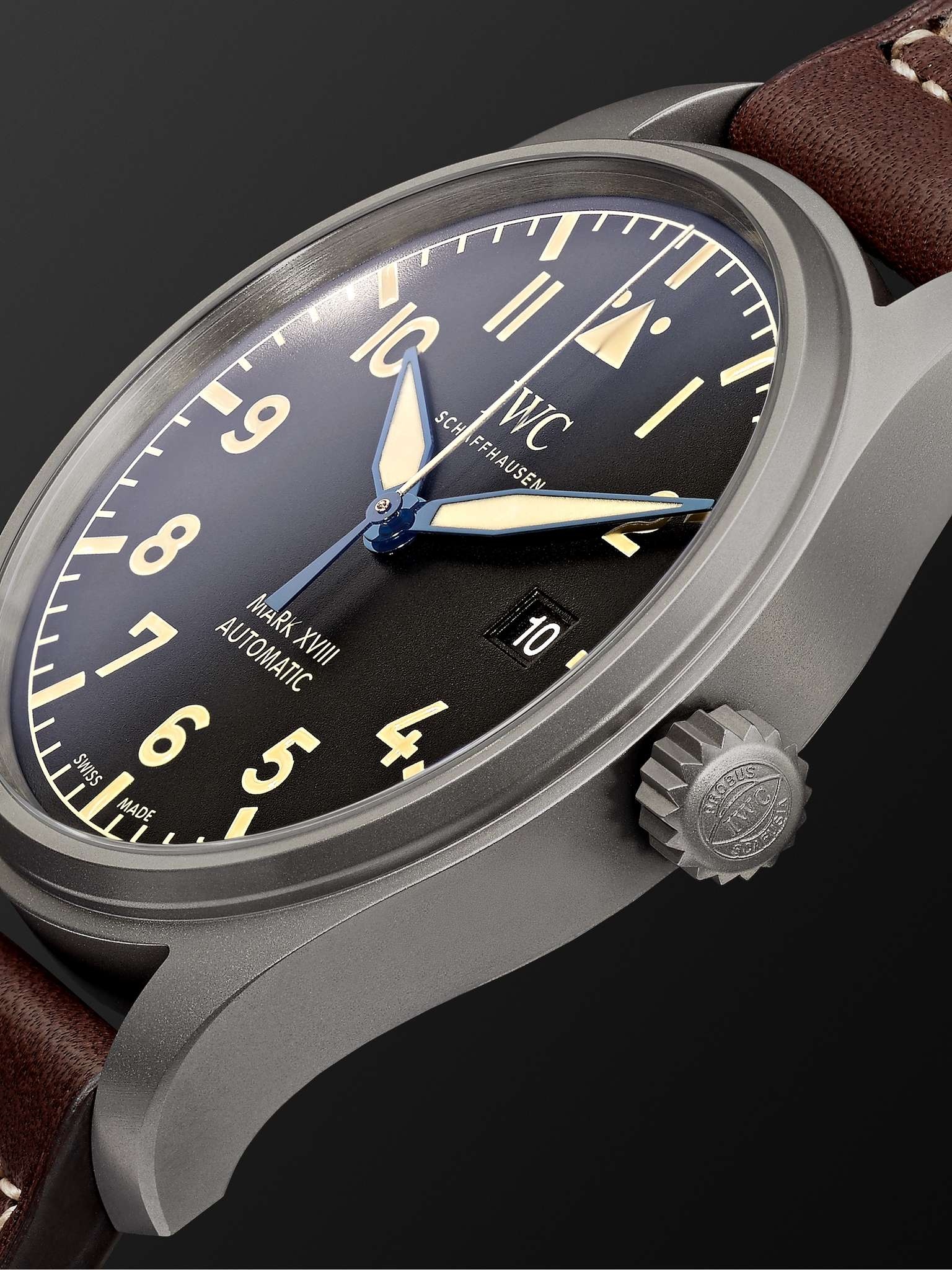 Pilot's Mark XVIII Heritage Automatic 40mm Titanium and Leather Watch, Ref. No. IW327006 - 7