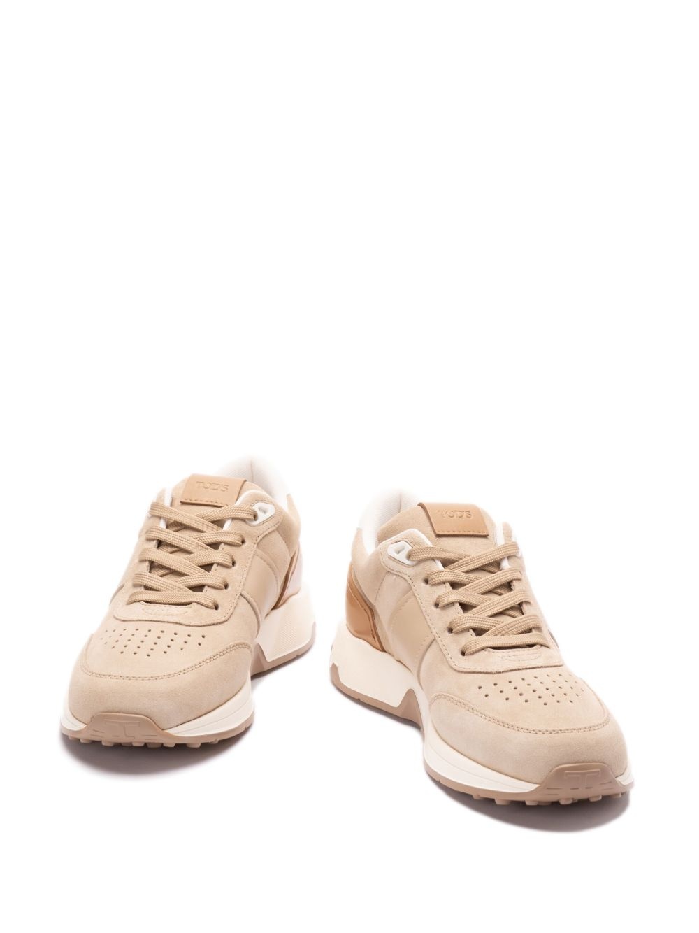 leather-trim suede sneakers - 3