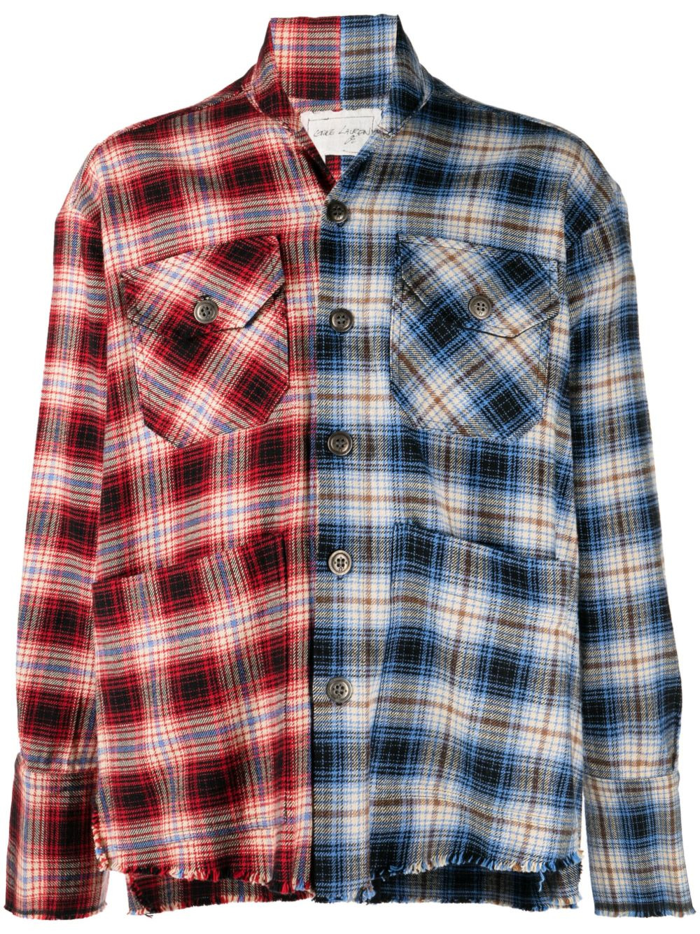 check-pattern cotton shirt - 1