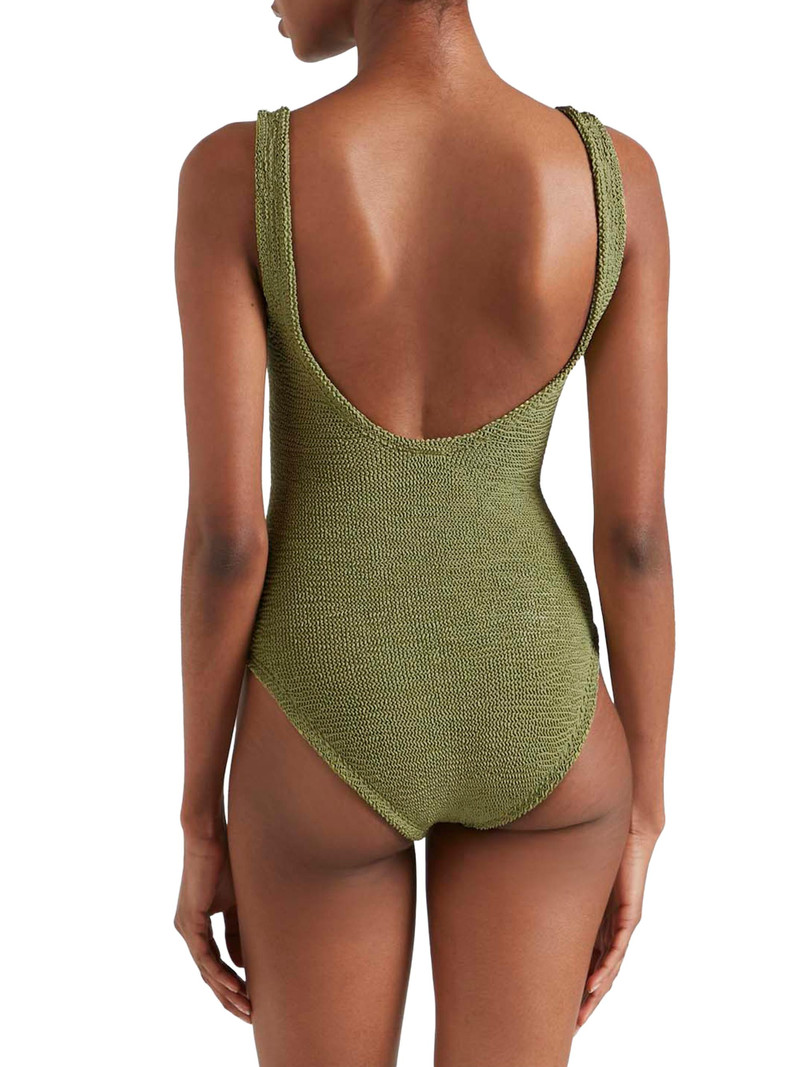 Women's Celine O-Ring One-Piece Swimsuit - Metallic Moss 4