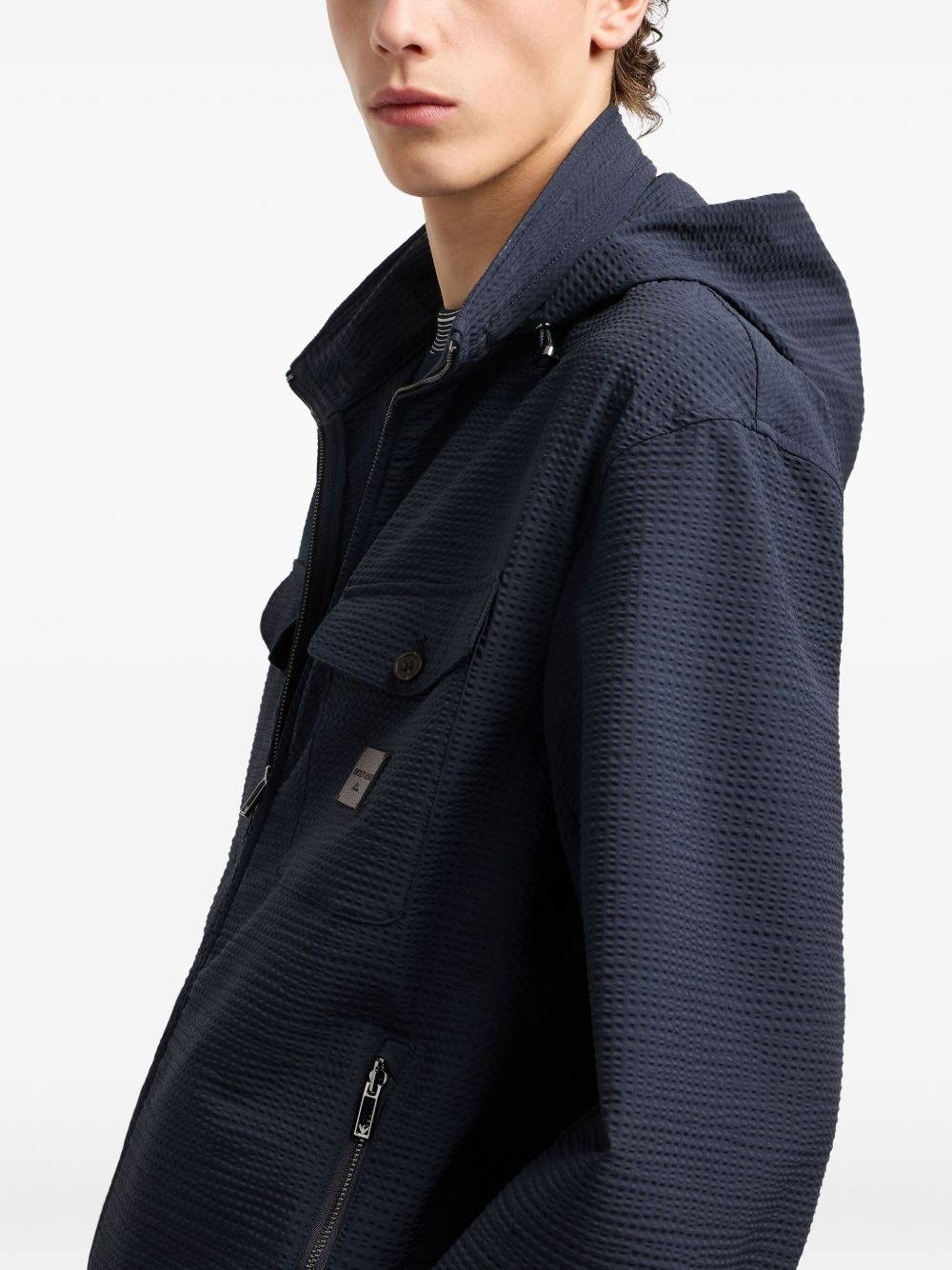 hooded flap-pocketed lightweight jacket - 5