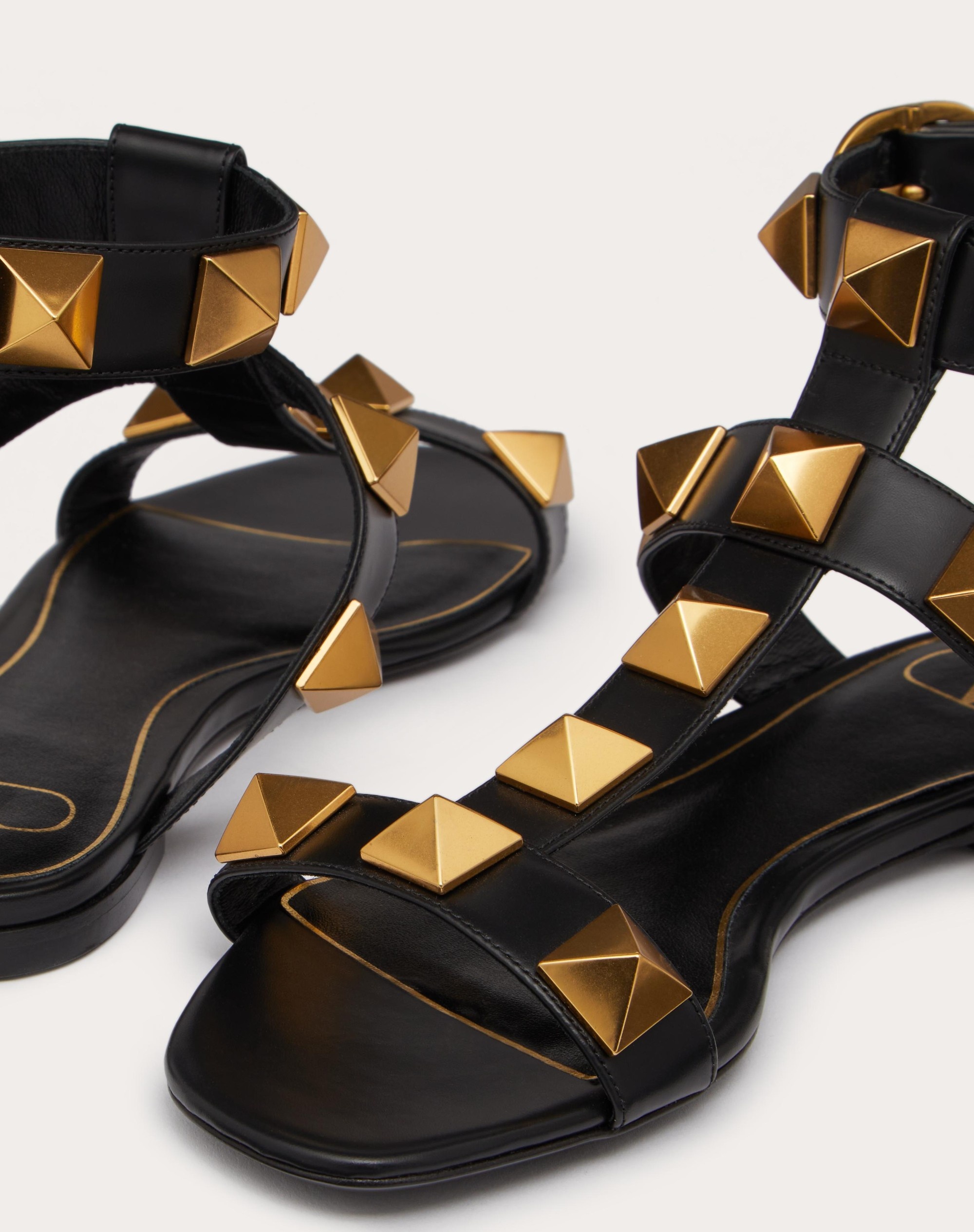 Valentino ROMAN STUD FLAT CALFSKIN SANDAL | REVERSIBLE
