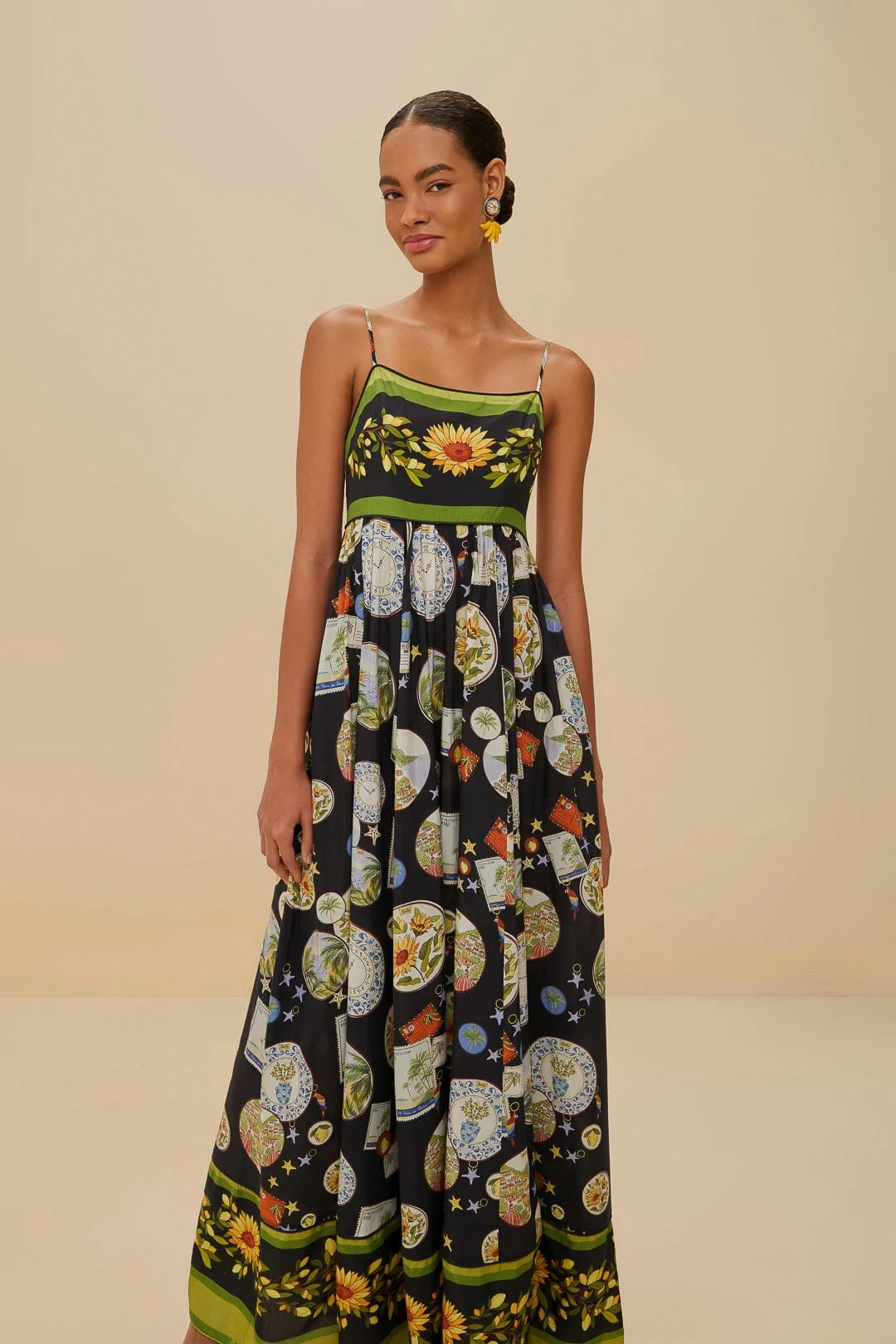 Black Trip Souvenir Maxi Dress - 1