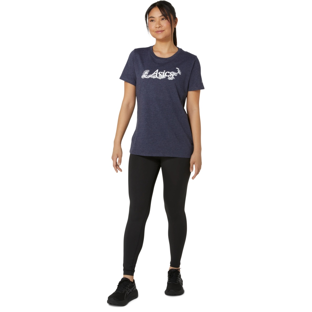 WOMEN'S ASICS FLORAL SLOGAN SHORT SLEEVE TEE - 6