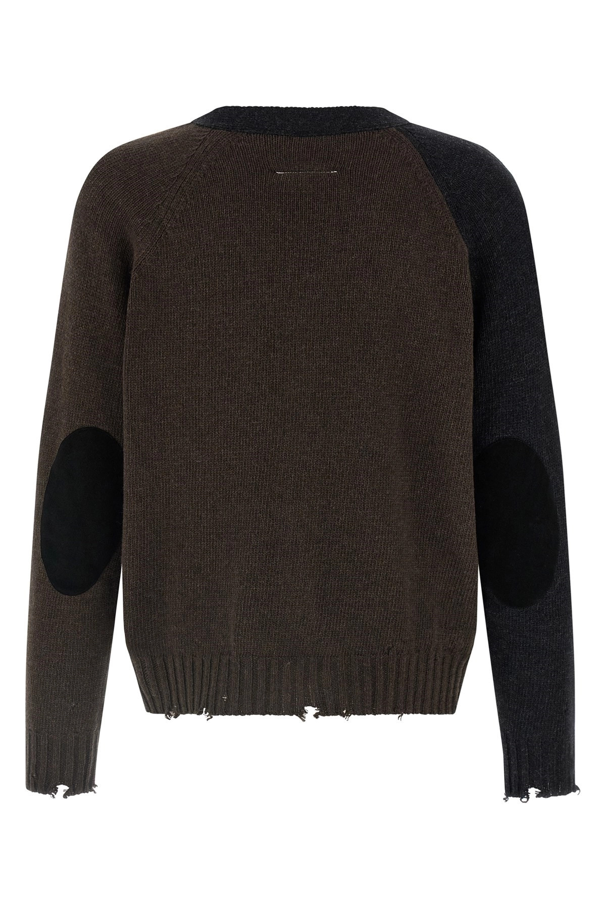 Two-tone suede patch cardigan - 3