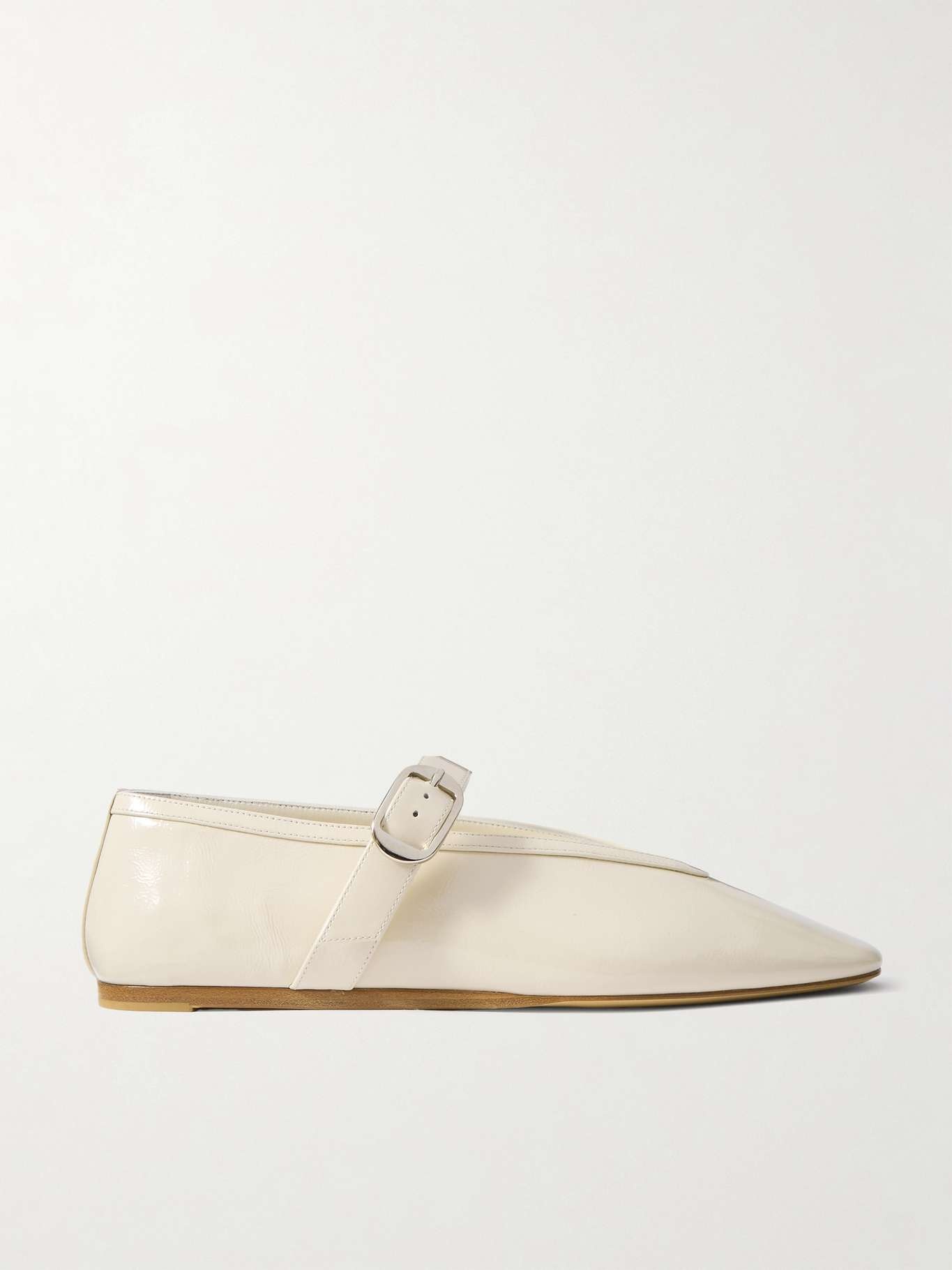 Stella textured patent-leather Mary Jane ballet flats - 1