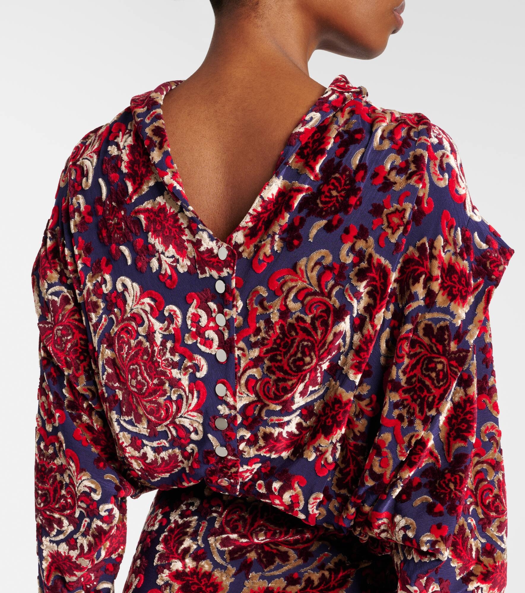 Draped jacquard maxi dress - 7