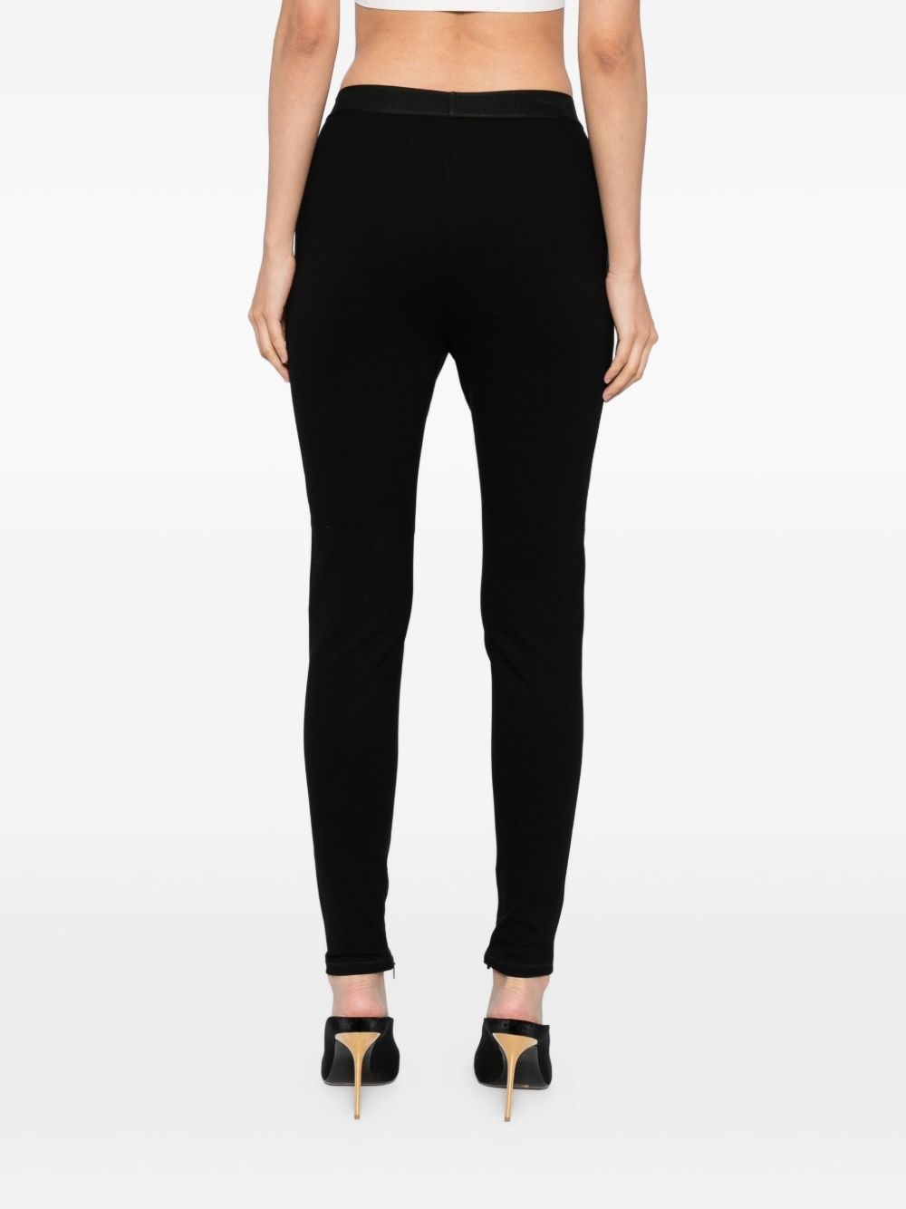 elasticated waistband leggings - 4