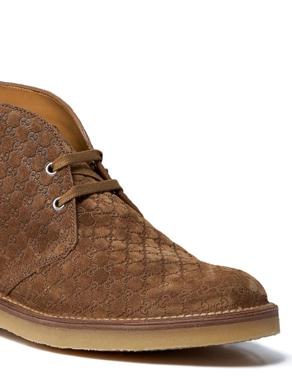 GG-pattern lace-up boots - 4