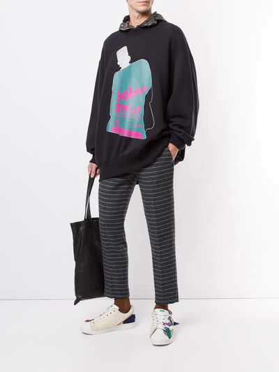 Kolor contrast hood graphic print hoodie outlook