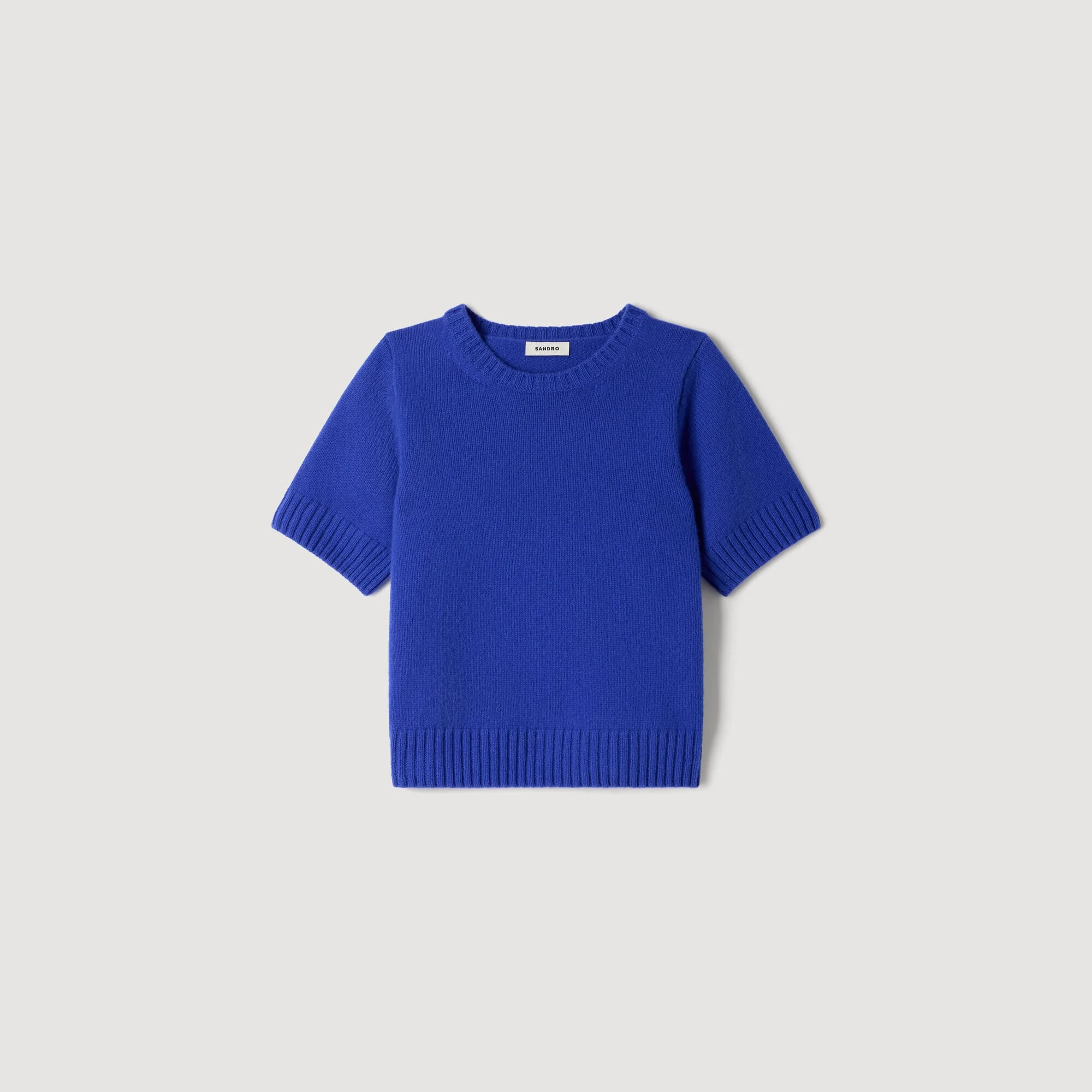 SHORT SLEEVED WOOL SWEATER - 1