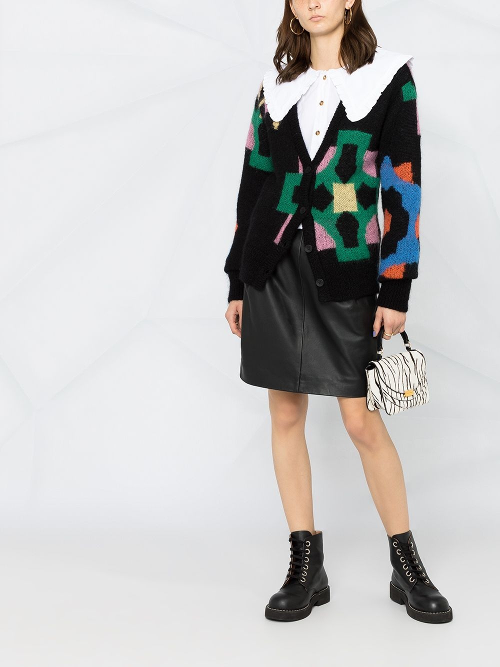 oversized-collar buttoned blouse - 2