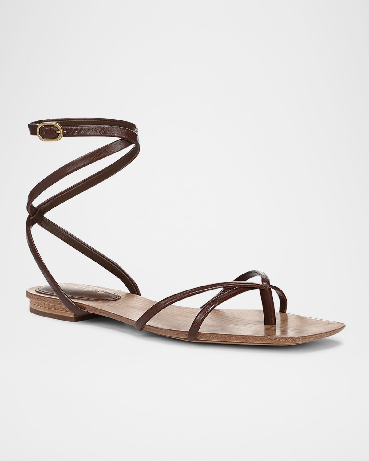 Allegra Leather Flat Ankle-Strap Sandals - 2