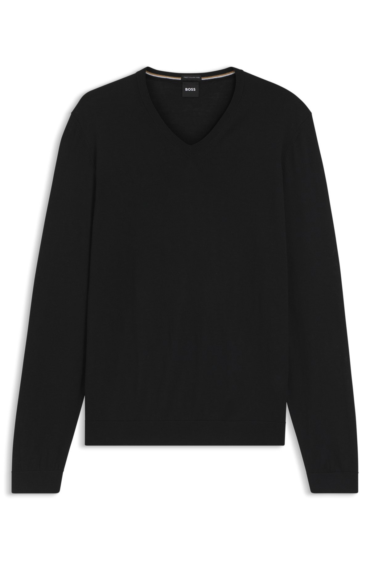 V-NECK SWEATER IN MERINO WOOL - 1