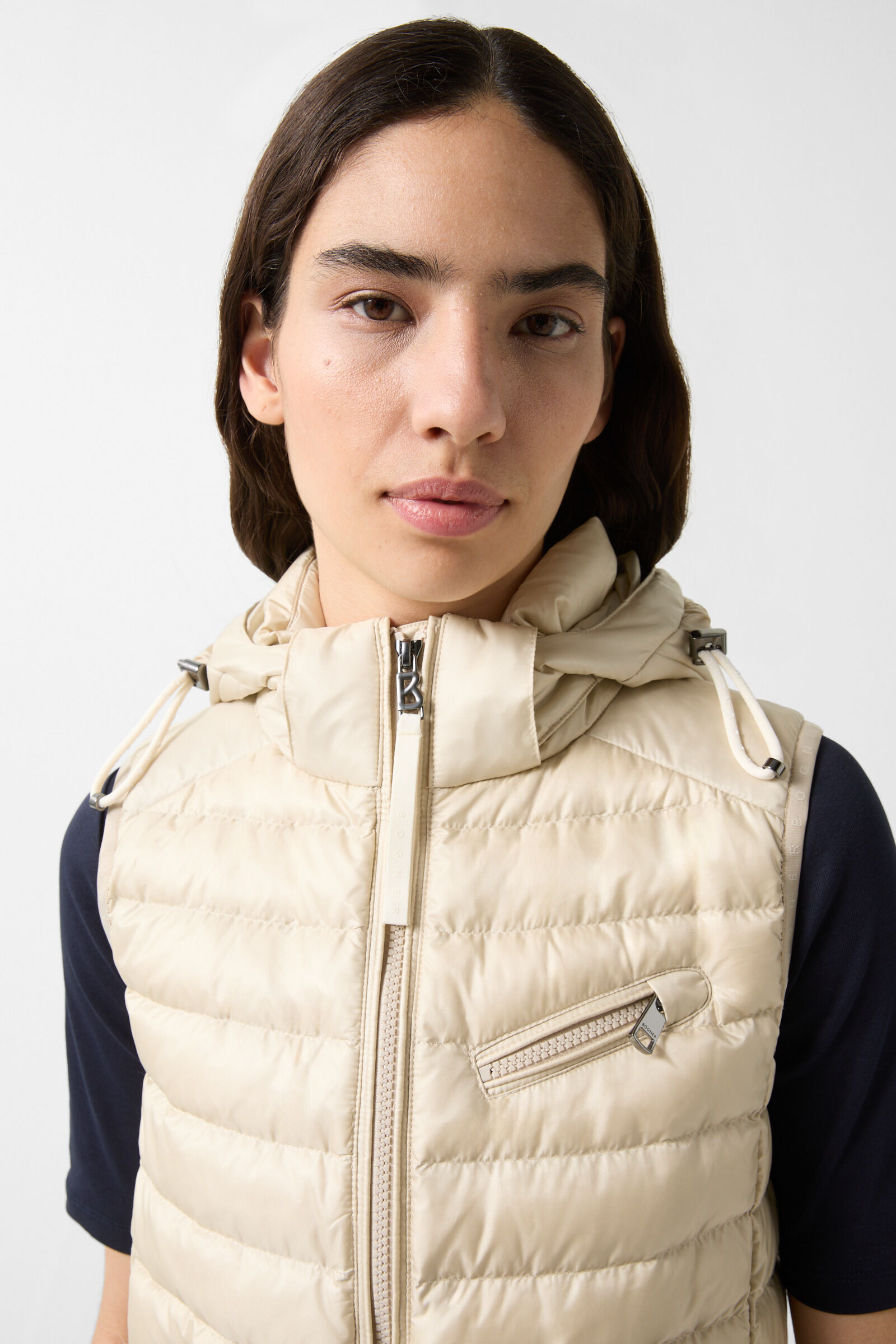Florisa lightweight down vest in Sand - 6