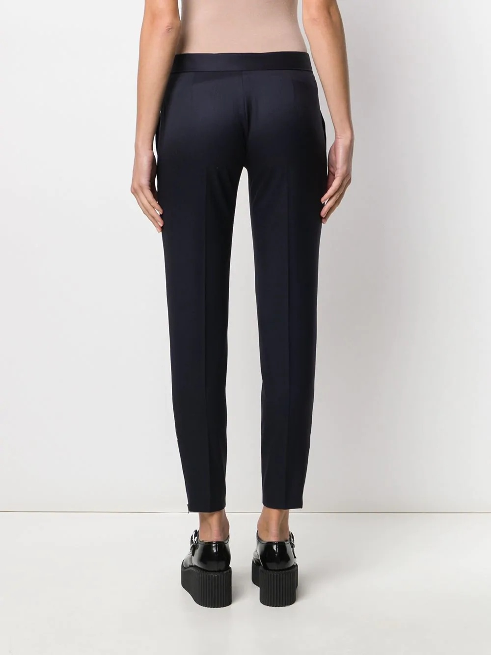 slim-fit wool trousers - 4