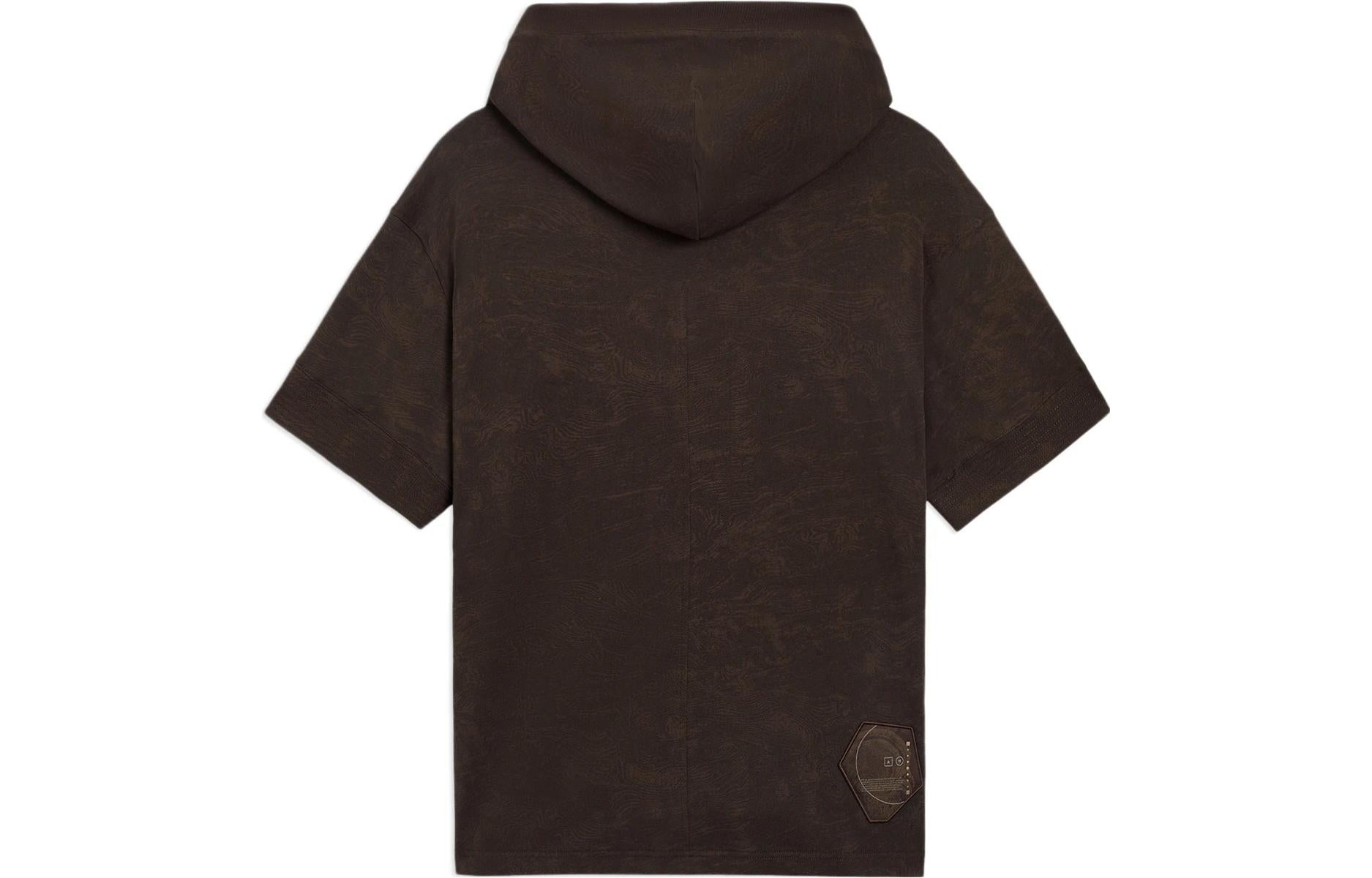 Li-Ning x Jackie Chan Short Sleeve Hoodie 'Dark Brown' AMBS045-2 - 2