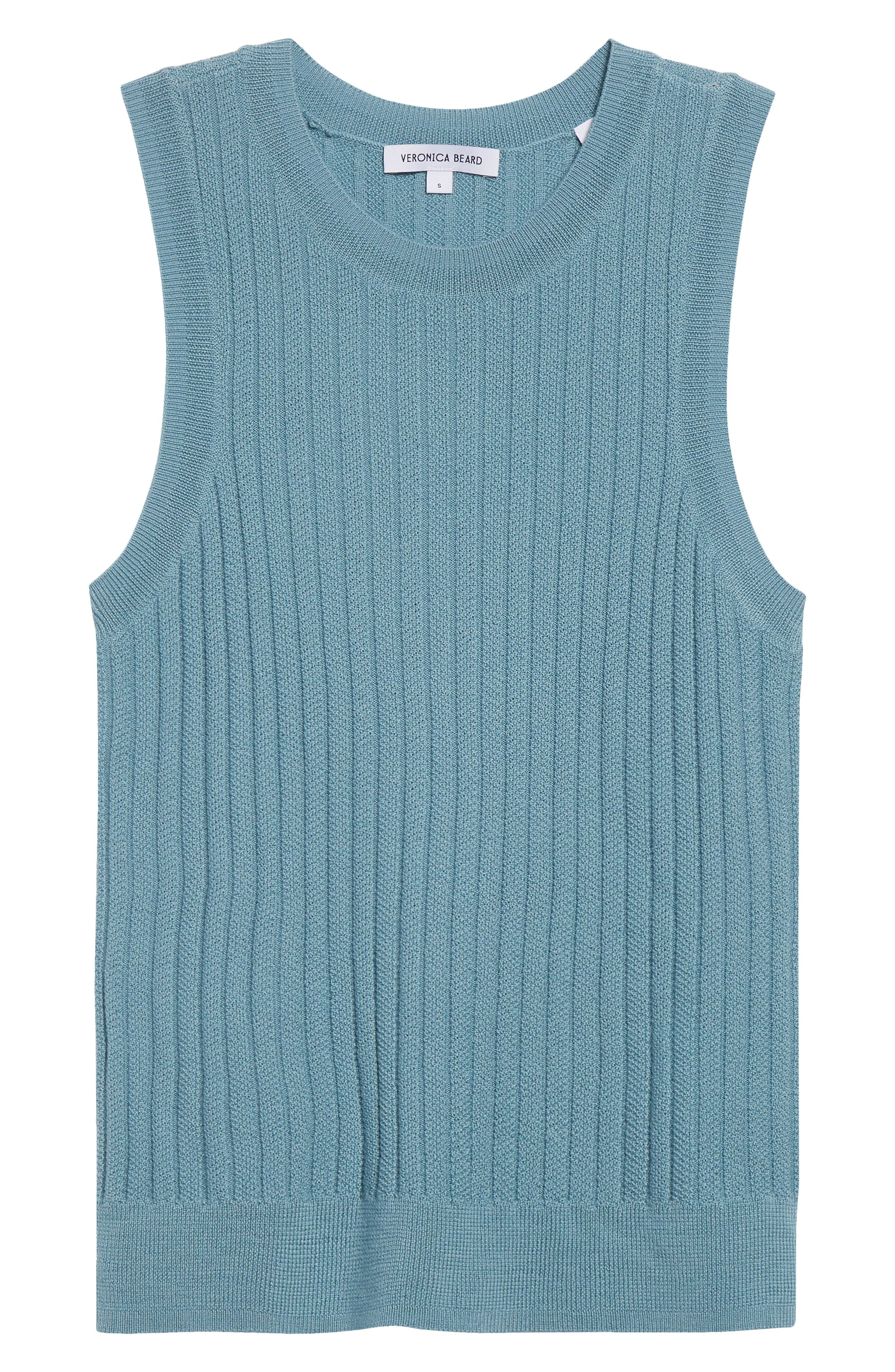 Veronica Beard Jerrel Rib Merino Wool Tank in Lake Mist at Nordstrom - 5