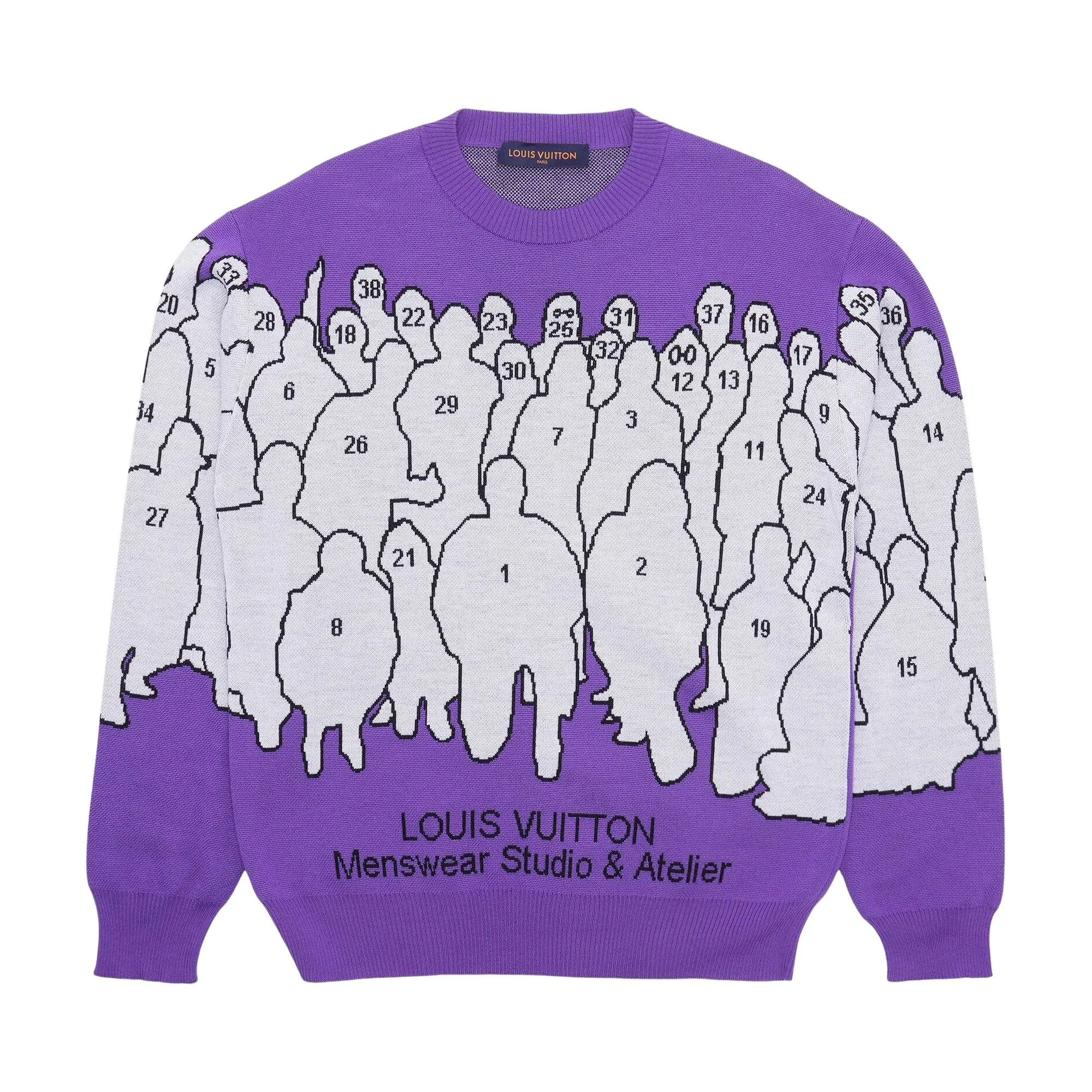 Louis Vuitton Studio Jacquard Crewneck Sweater 'Purple' - 1