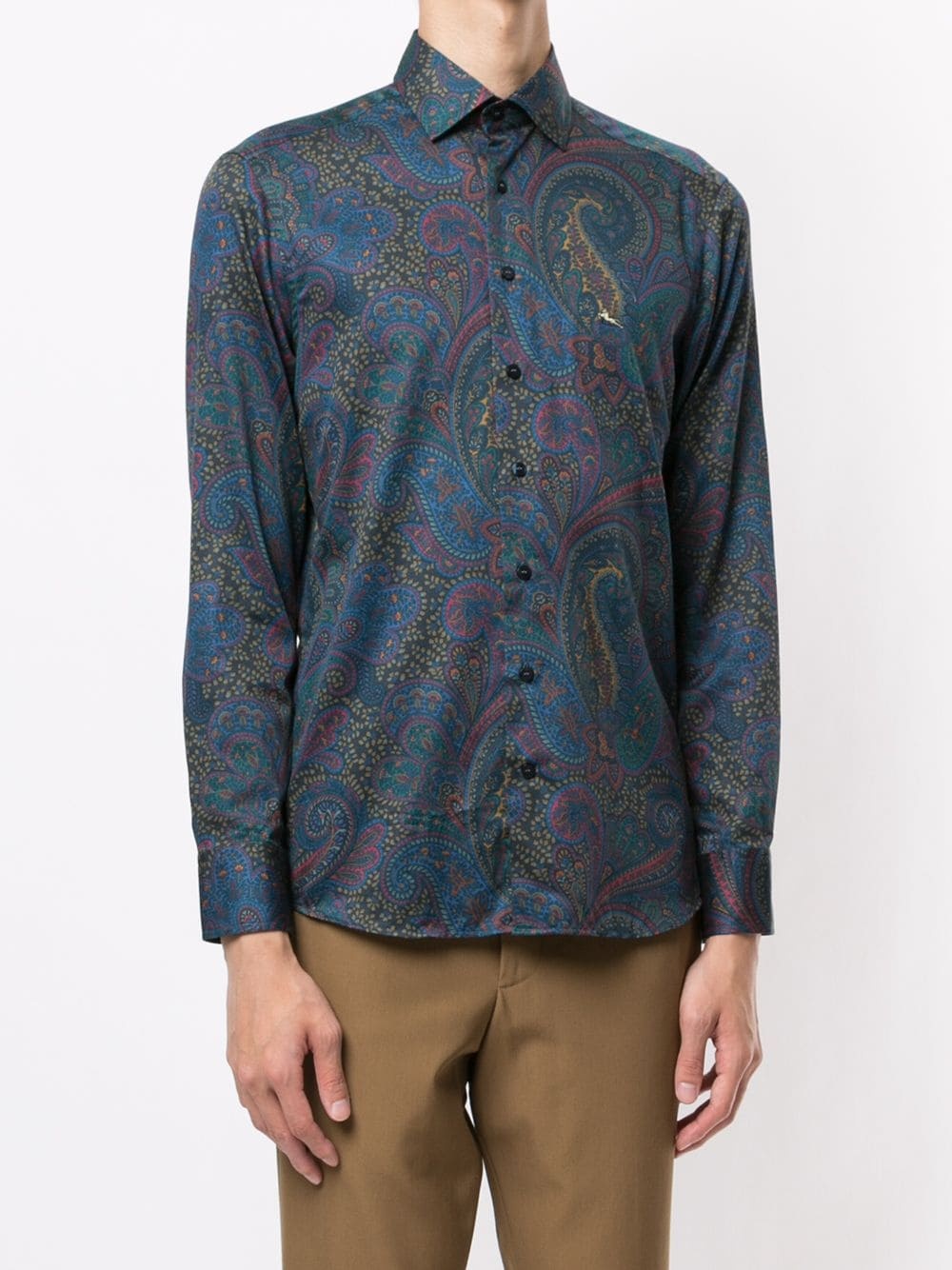 long-sleeved paisley print shirt - 3