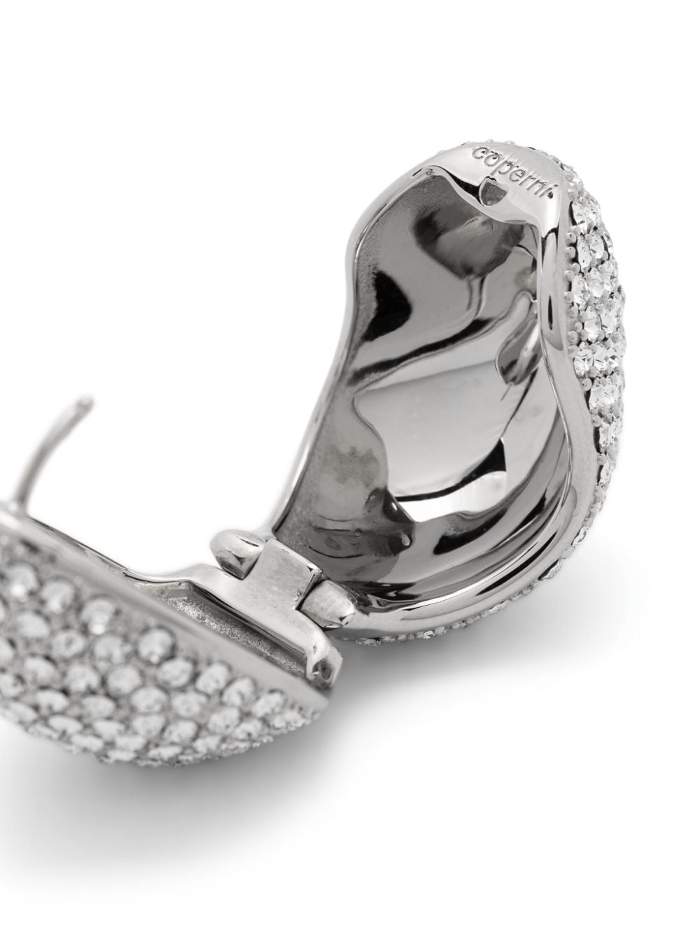 crystal-embellished logo earrings - 6