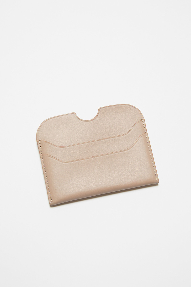Leather card holder - Taupe beige 4